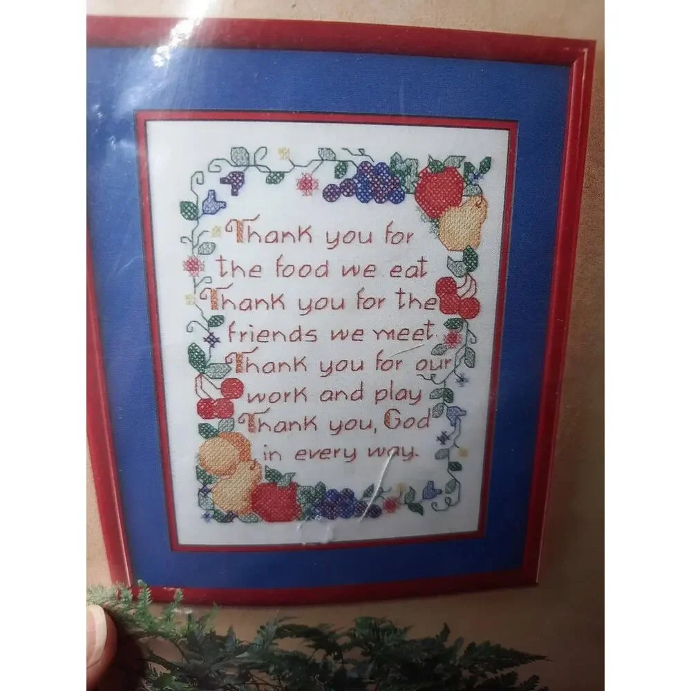 BUCILLA Stamped Cross Stitch Kit Grace Sampler Pair 64387 1995 8x10